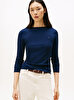 Kadın Slim Rib Boat Neck T-shirt