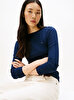 Kadın Slim Rib Boat Neck T-shirt