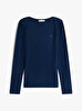 Kadın Slim Rib Boat Neck T-shirt