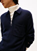 Erkek Lambswool Zip Polo Kazak
