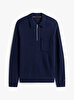 Erkek Lambswool Zip Polo Kazak
