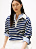 Kadın Gold Button Rugby Sweatshirt