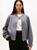 Kadın Wool Texture Regular Bomber Ceket