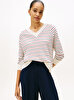 Kadın Wool Cash Cable V-neck Kazak