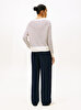 Kadın Wool Cash Cable V-neck Kazak