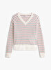 Kadın Wool Cash Cable V-neck Kazak