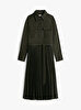 Kadın Flannel Touch Pleated Elbise
