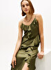 Kadın Saten Slip Long Elbise