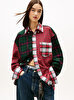 Unisex Tommy Girl Tartan Patchwork Gömlek