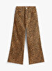 Kız Çocuk Mabel Leopard Jean Pantolon