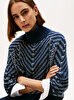 Kadın Textured Cable Mock Neck Kazak