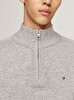 Erkek Lambswool Zip Mock Kazak