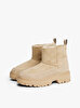 Kadın Real Shearling Laceup Bot
