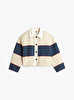 Kadın Wool Rugby Stripe Ceket