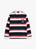 Erkek Crest Stripped Rugby Sweatshirt