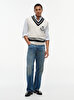Erkek Athleisure V Neck Kazak