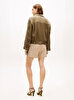 Kadın Linen Utility Bomber Ceket