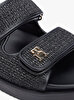 Kadın Double Strap Raffia Sandalet