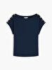 Kadın Gold Button T-shirt