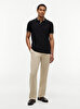 Erkek Stripe Undercollar Polo T-shirt