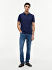 Erkek Stripe Undercollar Polo T-shirt
