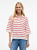 Kadın Mıltistripe Oversized Polo T-shirt