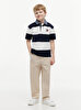 Erkek Çocuk Contrast Collar Rugby Polo T-shirt