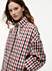Kadın Check Cotton Short Aviator Ceket