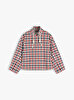 Kadın Check Cotton Short Aviator Ceket