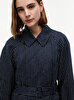 Kadın Linen Stripe Nautica Trençkot