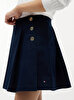 Kız Çocuk Gold Button Pleated Etek