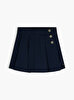 Kız Çocuk Gold Button Pleated Etek