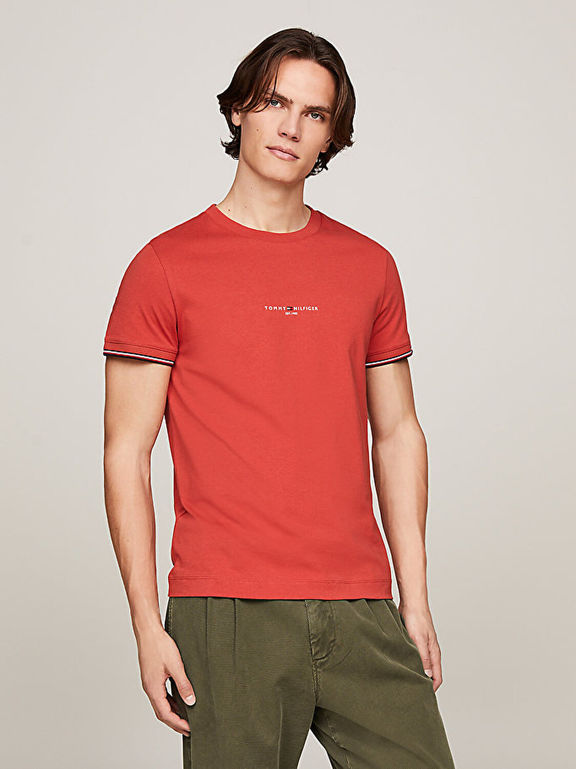 T shirt tommy hilfiger rouge homme discount