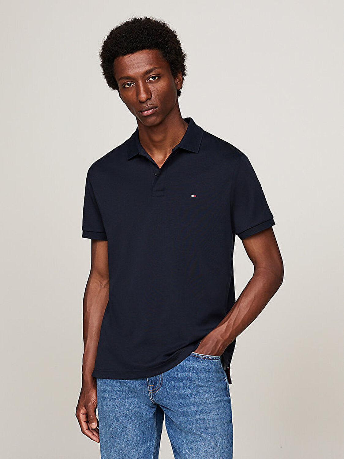 Erkek Liquid Cotton Essential Polo T-Shirt MW0MW35585DW5 | Tommy