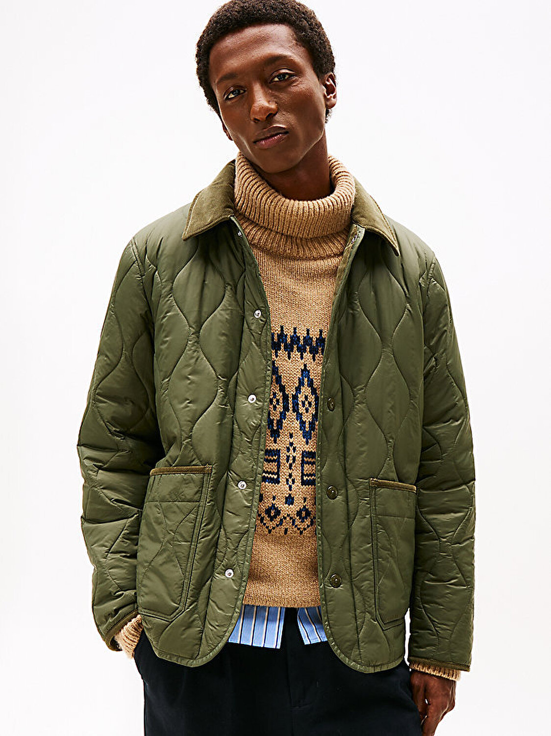 H*A様 MIU MINIコットンブルゾン Erkek Mid Onion Quilted Mont MW0MW40600PLI | Tommy Hilfiger