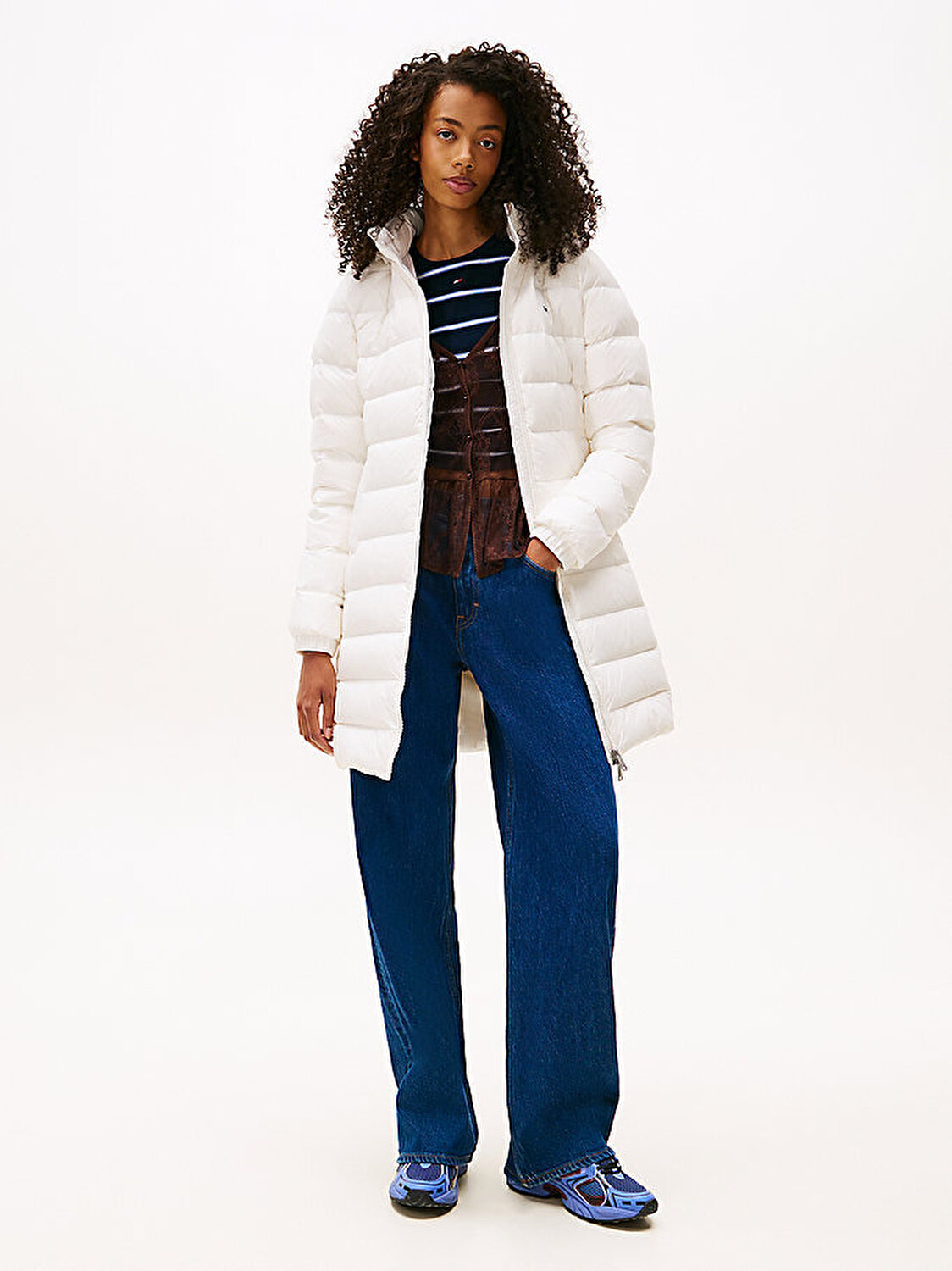 Kadın TJW Essential Hooded Puffer Mont DW0DW18864YBL | Tommy Hilfiger
