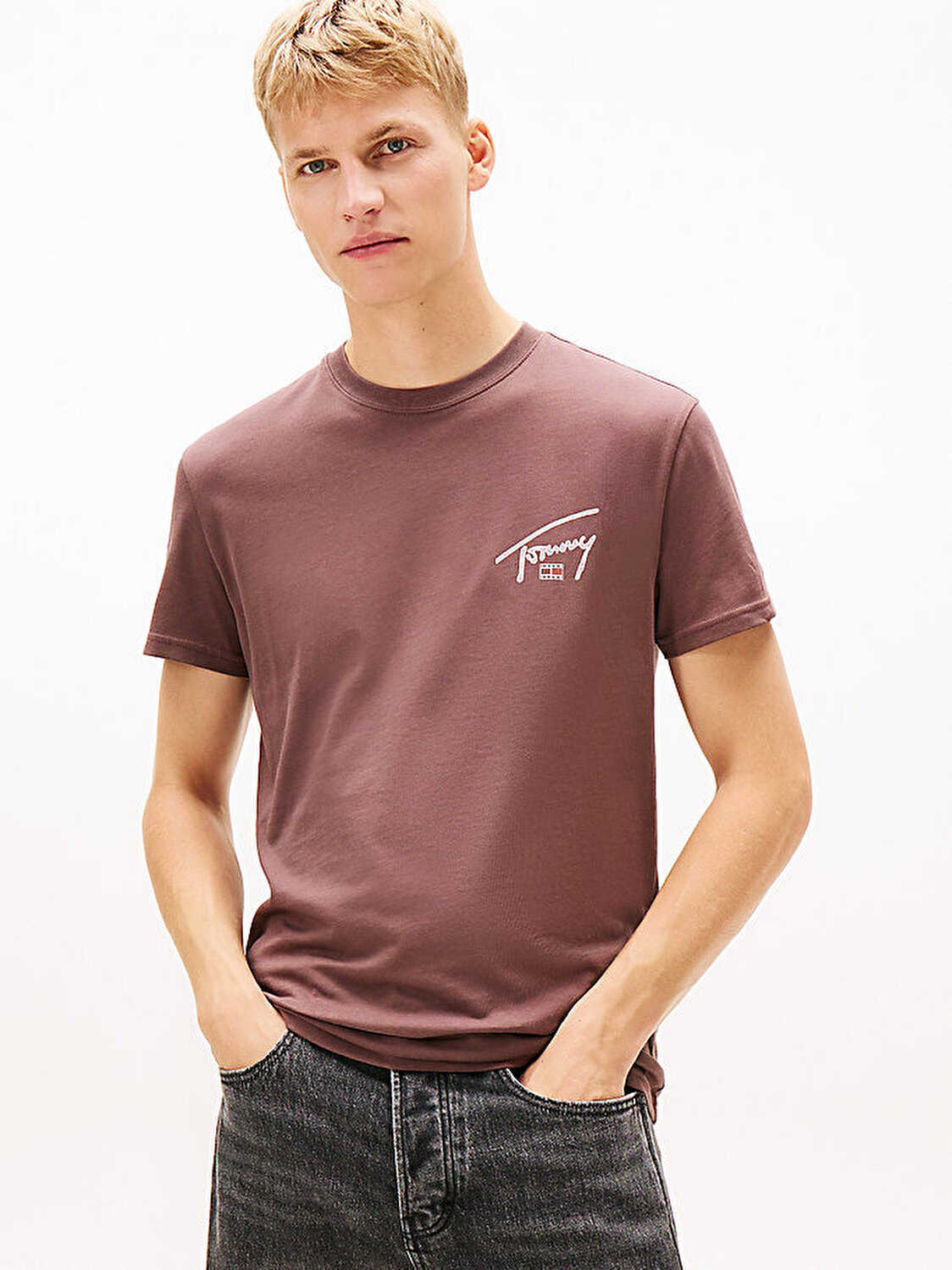 Erkek TJM Regular Sign Backprint T-shirt DM0DM22320GW1 | Tommy