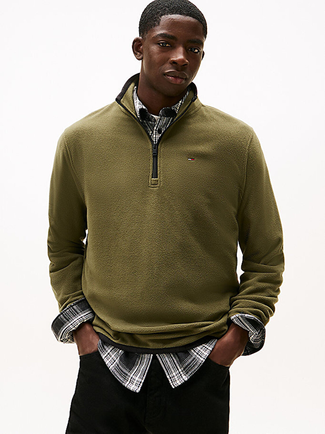 Erkek Tjm Reg S Flag Polar Sweatshirt DM0DM22340GY1 | Tommy Hilfiger