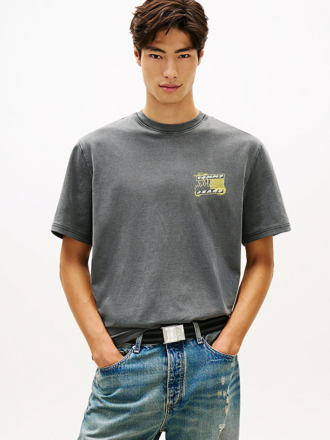 Erkek TJM 90s Bubble Flag T-shirt DM0DM22554BDS | Tommy Hilfiger