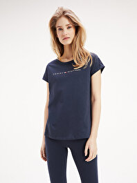 Kadın Logolu Pamuklu T-Shirt