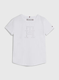 Kız Çocuk Monogram Logo T-Shirt