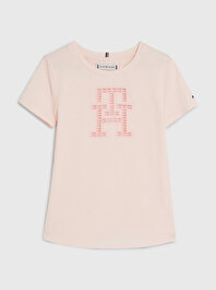 Kız Çocuk Monogram Logo T-Shirt