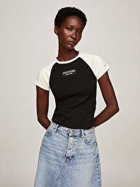 Kadın Mini Rib Monotype T-Shirt