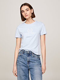 Kadın Slim Flag Script T-Shirt