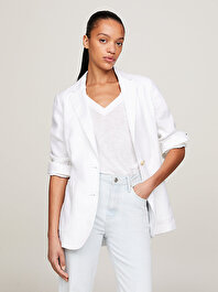 Kadın Casual Linen Regular Blazer Ceket