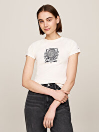 Kadın Slim Raglan Crest T-Shirt
