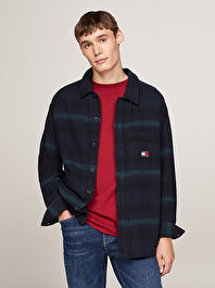 Erkek Tjm Badge Check Overshirt Gömlek