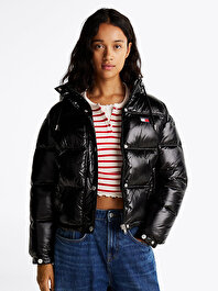 Kadın Tjw Shiny Hood Badge Puffer Mont