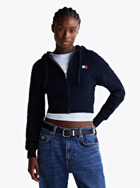 Kadın Tjw Badge Cabl Hoodie