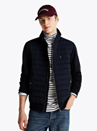 Erkek Mix Media Stand Collar Sweatshirt